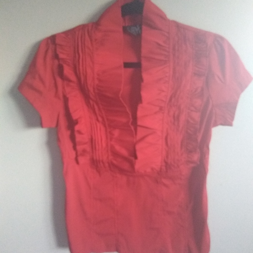Antilia Femme brand red ruffle front, blouse